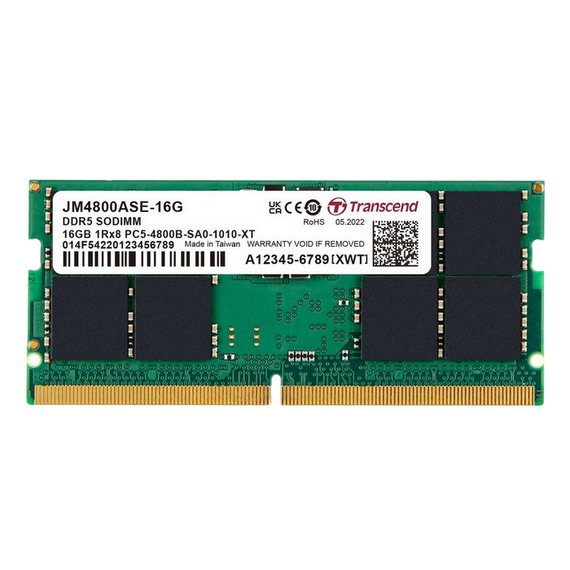 Memorie RAM Transcend JetRam, DDR5 SDRAM, 4800 MHz, 16GB, JM4800ASE-16G