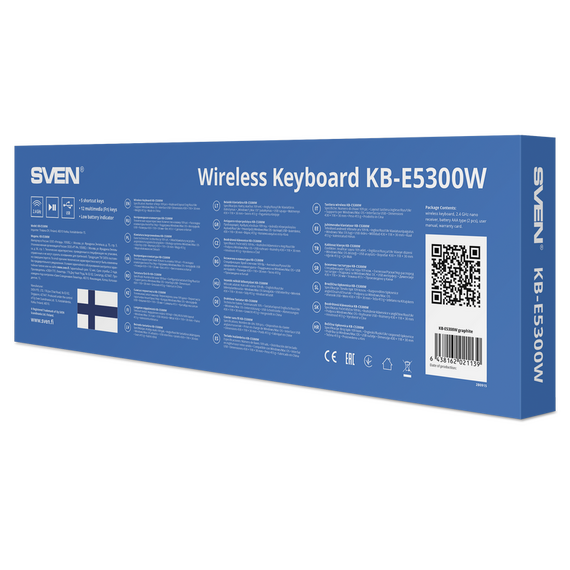 Tastatură SVEN E5300W, Fără fir, Negru, 2 image