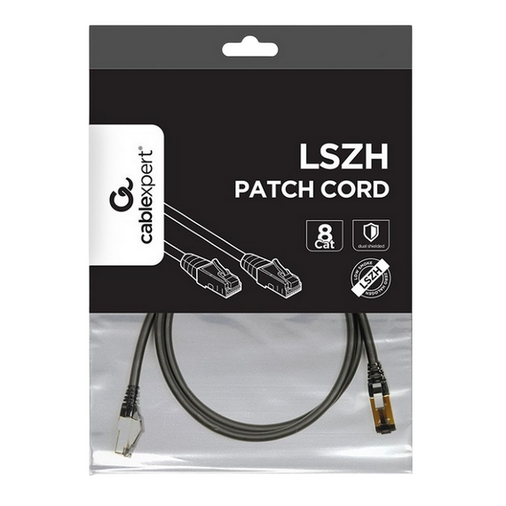 Patch cord Cablexpert PP8-LSZHCU-BK-1.5M, Cat8 S/FTP, 1,5m, Negru, 2 image
