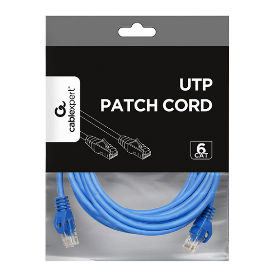 Patch cord Cablexpert PP6U-5M/B, Cat6 UTP, 5m, Albastru, 2 image