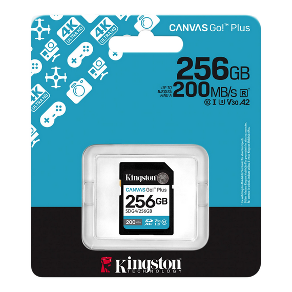 Card de Memorie Kingston Canvas Go! Plus, 256GB (SDG4/256GB), 3 image