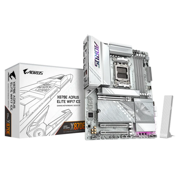 Placă de bază Gigabyte X870E A ELITE WF7 ICE, AM5, AMD X870E, ATX