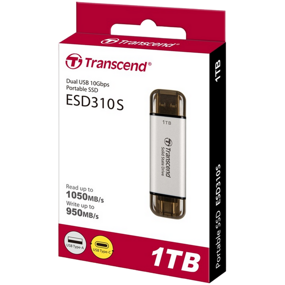 SSD portabil extern Transcend ESD310S, 1 TB, Argintiu (TS1TESD310S), 3 image