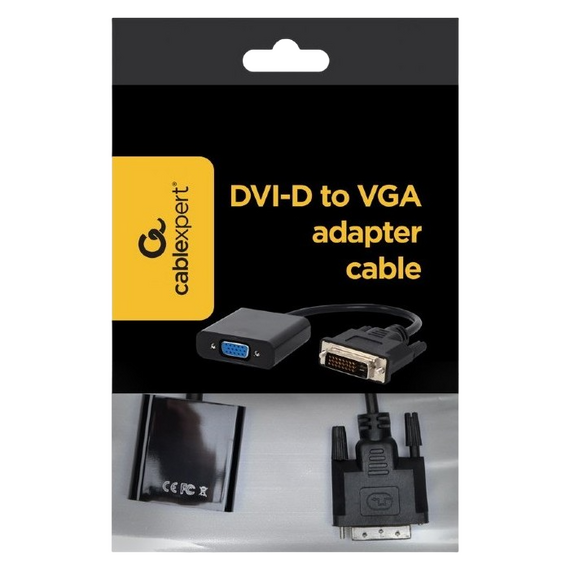 Convertor Video Cablexpert A-DVID-VGAF-01, DVI-D (M) - SVGA (F), 0,2m, Negru, 3 image