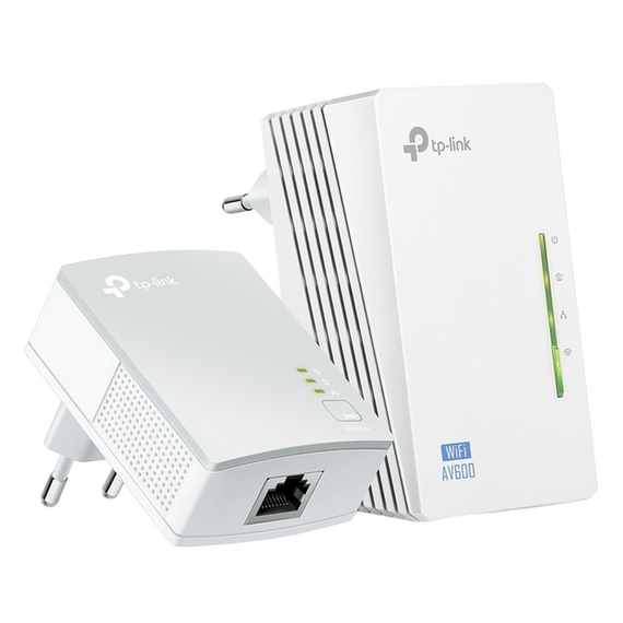 Wi-Fi + Powerline adapter TP-LINK TL-WPA4220 KIT, AV600, 600 Mbps, Alb