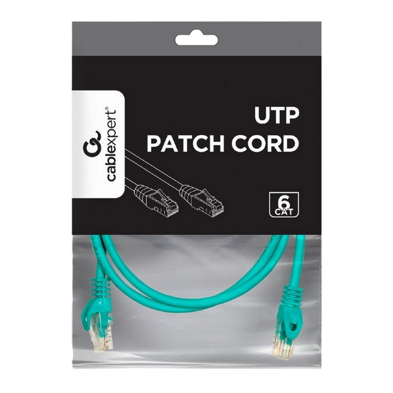 Patch cord Cablexpert PP6U-2M/G, Cat6 UTP, 2m, Verde, 2 image