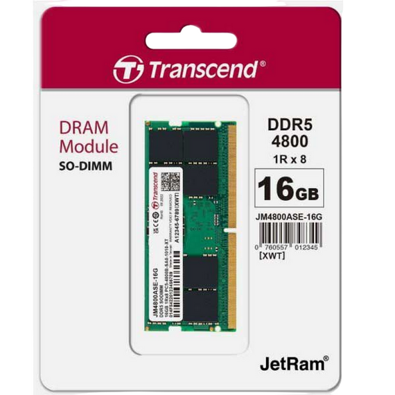 Memorie RAM Transcend JetRam, DDR5 SDRAM, 4800 MHz, 16GB, JM4800ASE-16G, 2 image