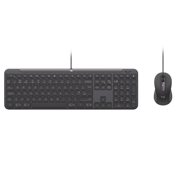 Set Tastatură + Mouse Logitech Signature Slim MK620, Cu fir, Negru