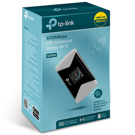 Wi-Fi Router mobil TP-LINK M7650, Negru, 3 image