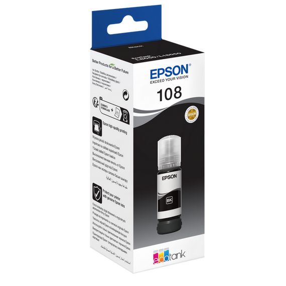 Recipient de cerneală Epson 108 EcoTank, 70ml, Negru, 3 image