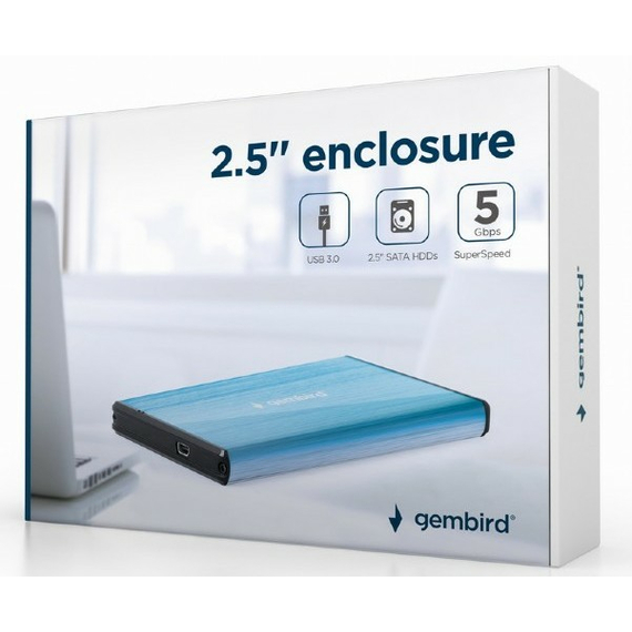 Carcasă externă Gembird EE2-U3S-3-B, Albastru (EE2-U3S-3-B), 2 image