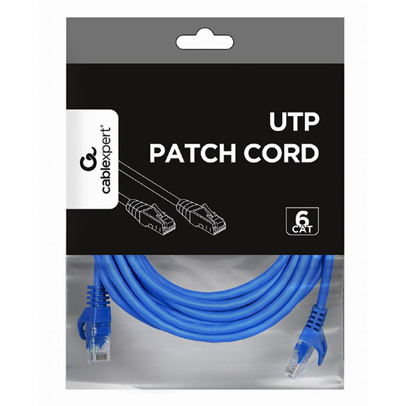 Patch cord Cablexpert PP6U-5M/B, Cat6 UTP, 5m, Albastru, 3 image
