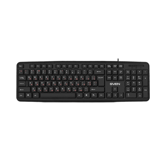 Tastatură SVEN KB-S230, Cu fir, Negru