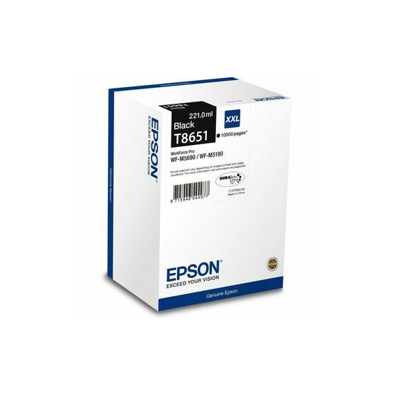 Cartuș de cerneală Epson T8651 DURABrite Ultra, 221ml, Negru