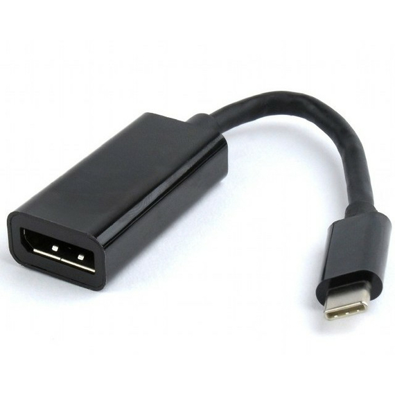 Adaptor Video Cablexpert A-CM-DPF-01, Type-C - DisplayPort (F), 0,15m, Negru, 2 image