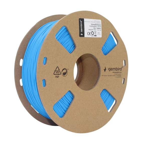 Filament pentru imprimantă 3D Gembird 3DP-TPE1.75-01-B, TPE, Albastru, 1.75 mm, 1kg, 2 image