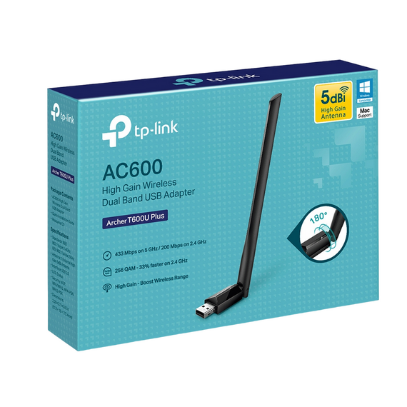 Adapter USB  TP-LINK Archer T600U Plus, Negru, 2 image