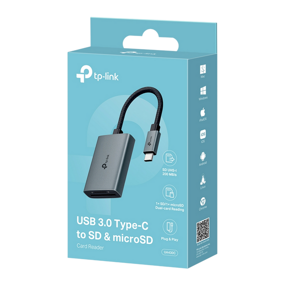 Cititor de carduri TP-LINK UA430C, USB Type-C, Gri, 3 image