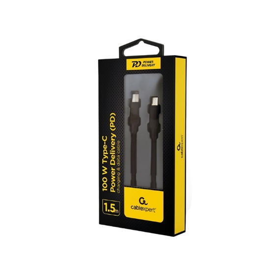 Cablu încărcare și sincronizare Cablexpert CC-USB2-CMCM100-1.5M, USB Type-C/USB Type-C, 1,5m, Negru, 3 image