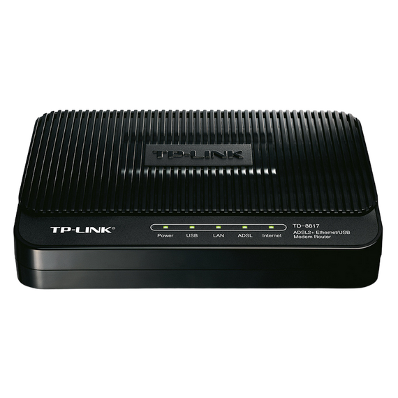 Modem ADSL TP-LINK TD-8817, ADSL/ADSL2/ADSL2 + până la 24 Mbps, Negru