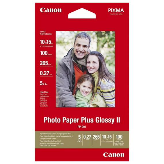 Hârtie fotografică Canon PP-201 Glossy II Photo Paper Plus, 4X6", 10x15 cm