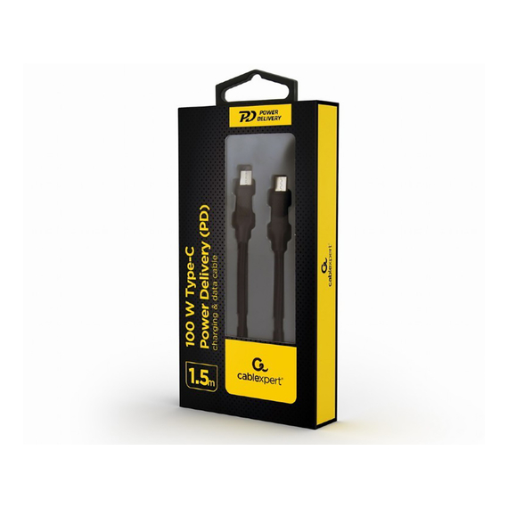 Cablu încărcare și sincronizare Cablexpert CC-USB2-CMCM100-1.5M, USB Type-C/USB Type-C, 1,5m, Negru, 2 image
