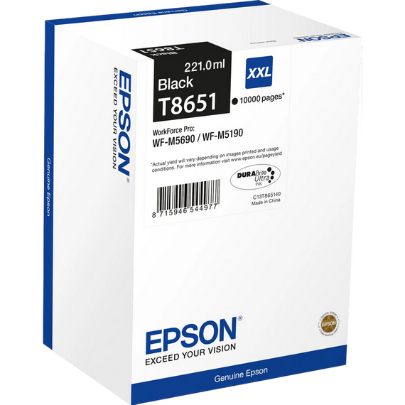 Cartuș de cerneală Epson T8651 DURABrite Ultra, 221ml, Negru, 3 image