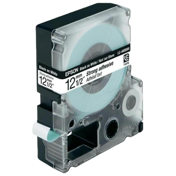 Cartuș de bandă Epson LK-4WBW, 12mm x 9 m