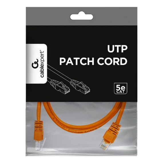 Patch cord Cablexpert PP12-1M/O, CAT5e UTP, 1m, Portocaliu, 3 image