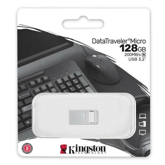 Memorie USB Kingston DataTraveler Micro, 128GB, Argintiu, 3 image
