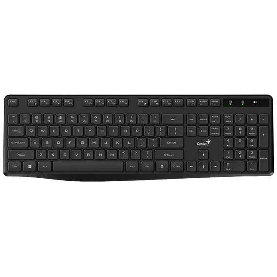 Wireless Keyboard Genius KB-7200, Fn Keys, Chocolate keys, Battery indicator, 2xAAA, Black, USB