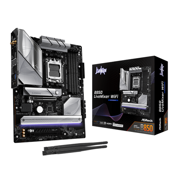 Placă de bază ASRock B850 LiveMixer WiFi, AM5, AMD B850, ATX