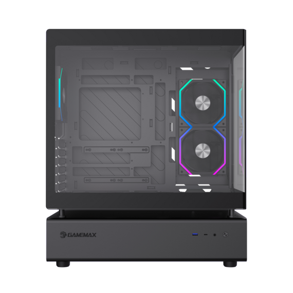 Carcasă PC Gamemax N80 BK, Midi-Tower, Fără PSU, Negru, 3 image