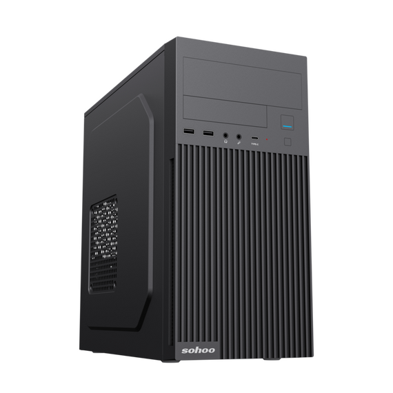 Carcasă PC Sohoo 6521BK, Micro-ATX, ATX, Negru, 3 image