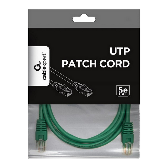 Patch cord Cablexpert PP12-1M/G, CAT5e UTP, 1m, Verde, 3 image