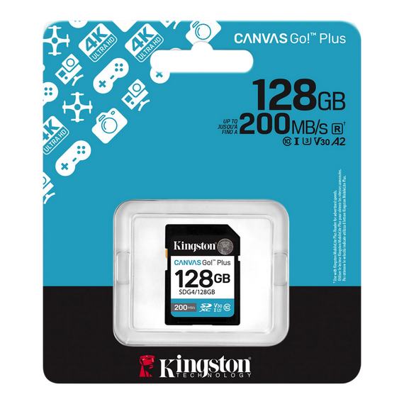 Card de Memorie Kingston Canvas Go! Plus, 128GB (SDG4/128GB), 2 image