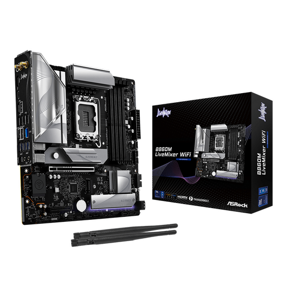 Placă de bază ASRock B860M LiveMixer WiFi, LGA1851, Intel B860, Micro-ATX