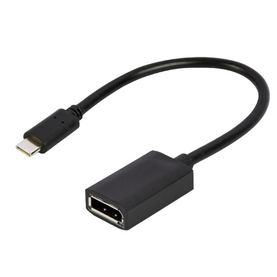 Cablu Video Cablexpert A-CM-DPF-02, USB 3.1 Type-C (M) - DisplayPort (F), 0.15 m, Negru