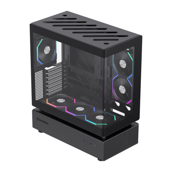Carcasă PC Gamemax N80 BK, Midi-Tower, Fără PSU, Negru, 2 image