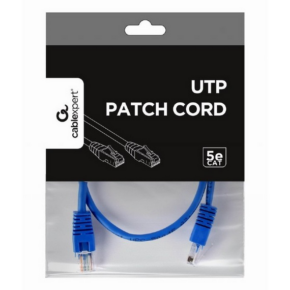 Patch cord Cablexpert PP12-0.5M/B, CAT5e UTP, 0,5m, Albastru, 3 image