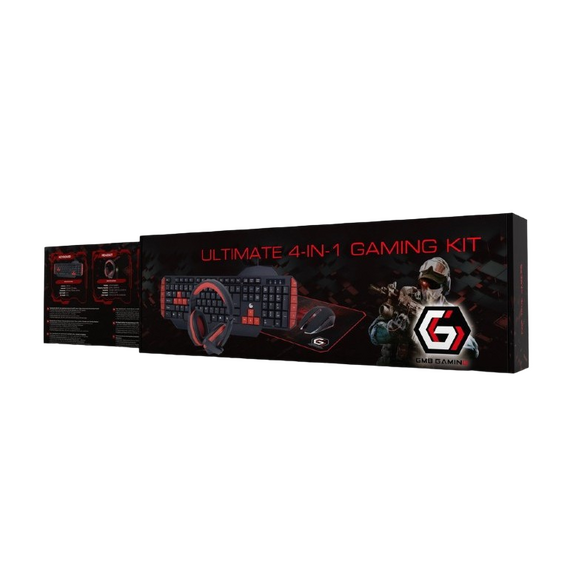 Set Tastatură + Mouse + Mouse Pad + Căști Gembird GGS-UMG4-02, Cu fir, Negru/Rosu, 3 image