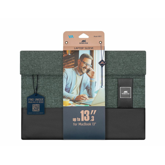 Husă universală pentru Laptop RivaCase Lantau, 13.3", Poliester, Khaki, 2 image