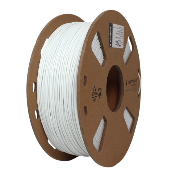 Filament pentru imprimantă 3D Gembird 3DP-PLA-FL-01-W, PLA, Alb, 1.75 mm, 1kg