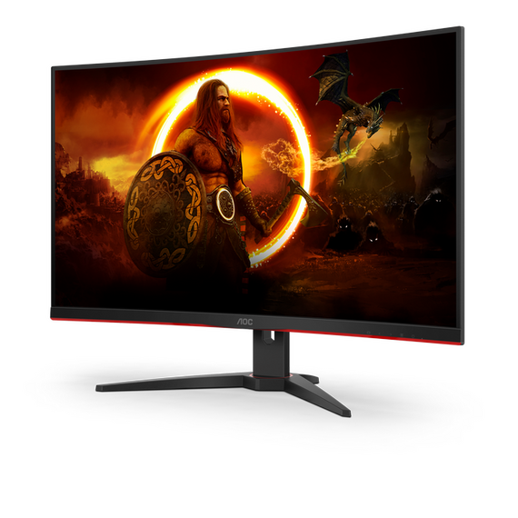 31,5" Monitor Gaming AOC C32G2ZE/BK, VA 1920x1080 FHD, Negru | Roșu, 2 image