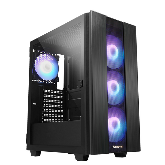 Carcasă PC Chieftec GS-02B-OP, Midi-Tower, Fără PSU, Negru