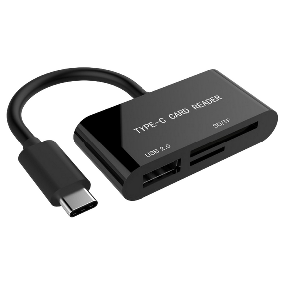 Cititor de carduri Gembird UHB-CR3-02, USB Type-C, Negru