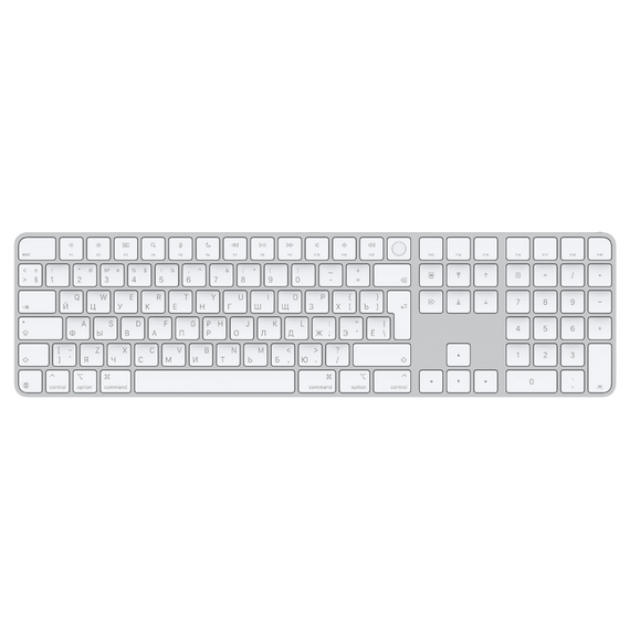 Tastatură Apple Magic Keyboard with Touch ID and Numeric Keypad A3119 USB-C, Fără fir, Alb