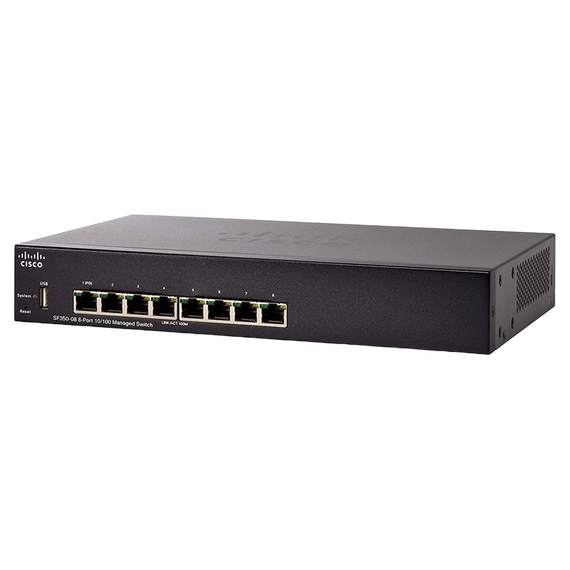 Switch de rețea Cisco SF350-08, 8x 10/100 Mbps