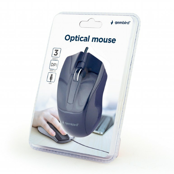 Mouse Gembird MUS-3B-01, Negru, 2 image
