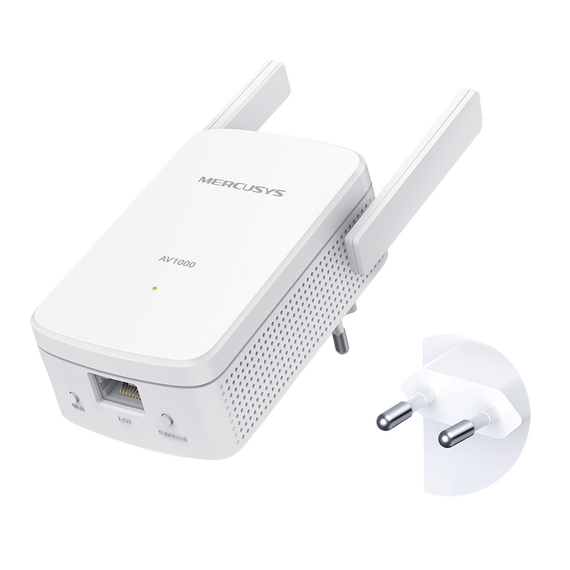 Wi-Fi + Powerline adapter MERCUSYS MP510 KIT, AV1000, 1000 Mbps, Alb, 2 image